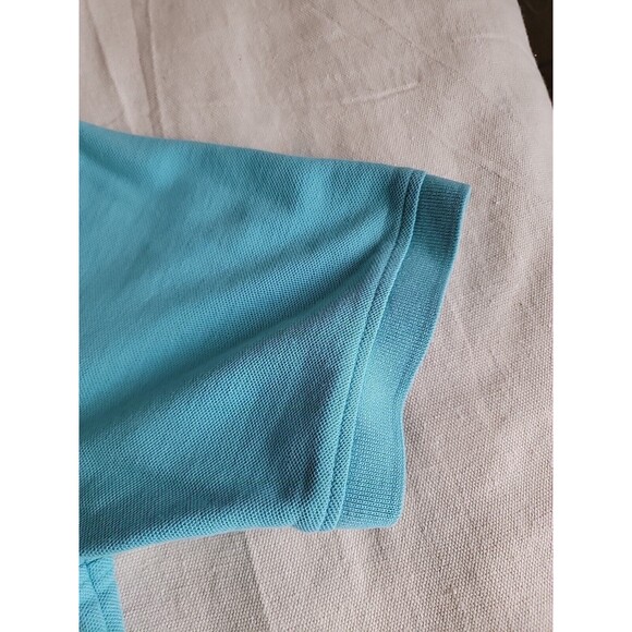 Lands End Mens XL Polo Shirt Red Light Blue Solid Cotton Casual USA VTG 90s - Picture 13 of 13